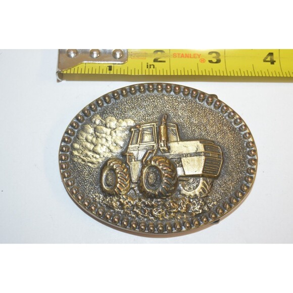 Vintage 1979 CASE Construction Brass Tone Belt Buckle 4890 4WD Tractor Limited - Picture 6 of 6